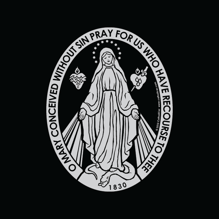 Miraculous Mary Decal Hand-Embellished