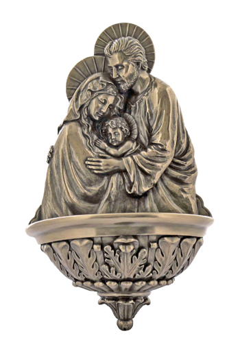 Holy Family Font Cold-Cast Bronze 9"