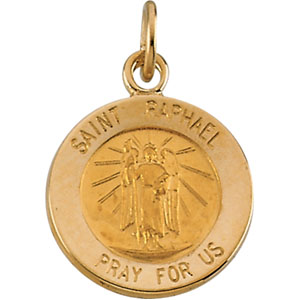 14K Yellow Gold St. Raphael Pendant