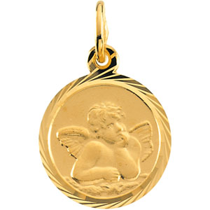 14K Gold Angel Pendant - Mini