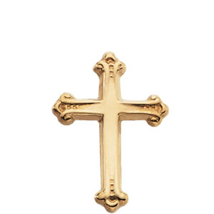 14K Gold Cross Lapel Pin