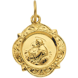14K Yellow Gold St. Anthony Pendant