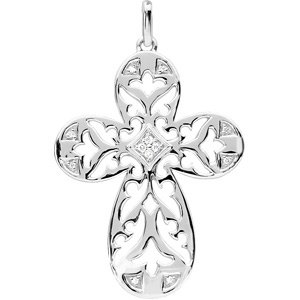 Sterling Silver Diamond Cross with Chain