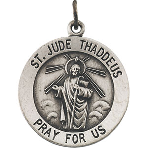 1.26 in x 0.71 in Jewel Tie Sterling Silver Saint Jude Thaddeus Medal 
