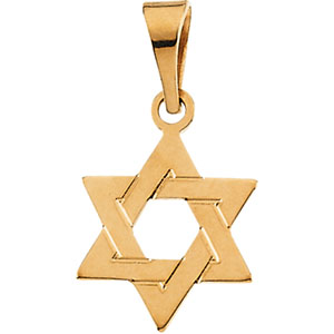 14K Yellow Gold Star Of David Pendant