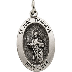 White Gold St.Jude Thaddeus Pendant