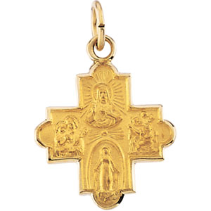 18k gold four way cross