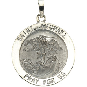 14K White Gold St.Michael Pendant