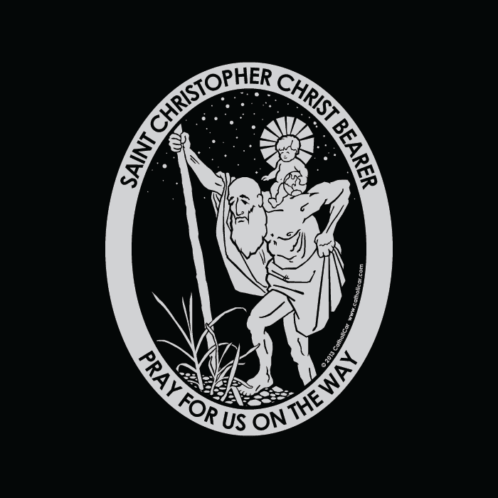 St. Christopher Vinyl Transparent Silver Decal