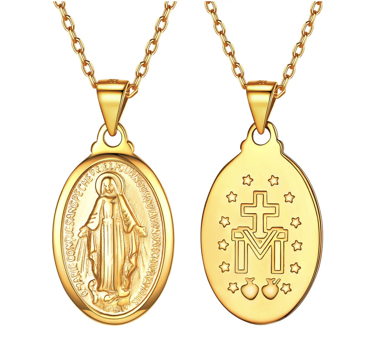 18K Gold-Plated Sterling Silver Miraculous Medal Gift Set