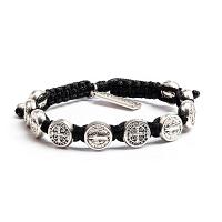 Benedictine Blessing Bracelet Black - Silver Metal