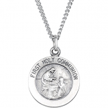 Sterling Silver First Communion Medal - Polished