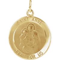 14K Yellow Gold St.Anne Pendant