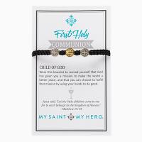 First Holy Communion Child of God Bracelet / Black - Mixed Metal