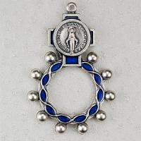Blue Miraculous Rosary Ring