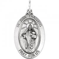 White Gold St.Jude Thaddeus Pendant