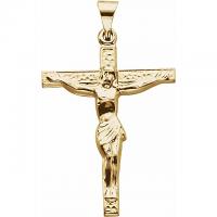 18K Yellow Cross with  Crucifix