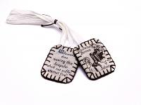 Sisters of Carmel Large Scapular with White Label and Dark Brown Edge