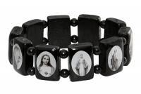Holy Saint Stretch Bracelet - Black Wood - B/W pictures