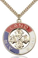 Two-Tone SS/GP Land, Sea, Air Pendant
