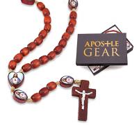 Sacred Heart Wood Rosary